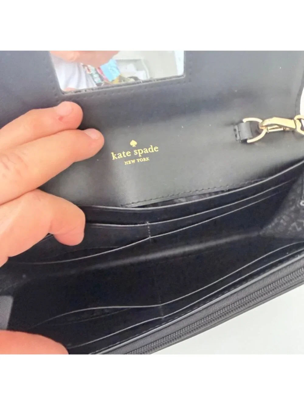 Kate Spade Women's Clutch Bag Purse Milou Briar Lane Quilted Black Leather Small - Picture 7 of 8